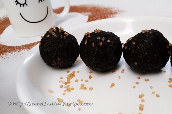 Close up view of black rice balls