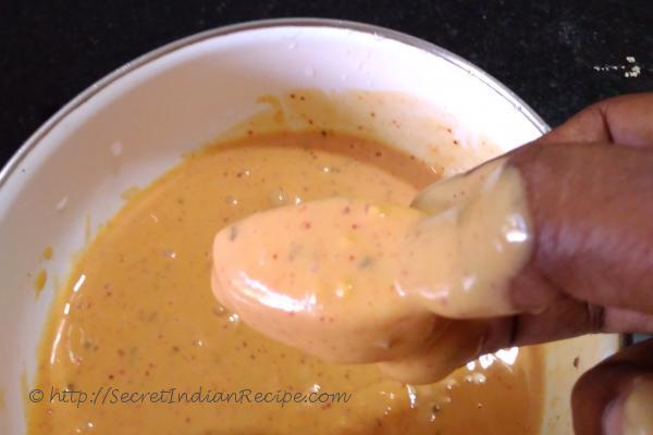 photo of mango bhajji (raw mango fritters)