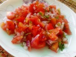 photo of koshimbir (a classic onion and tomato salad)