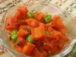 photo of gajar matar sabzi (stir fried carrots and peas)