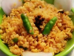 photo of pesarapappu kura / yellow moong dal dry curry